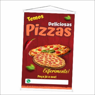 Banner Venda de Pizza produzido em lona. Cartaz Propaganda Vende-se para Pizzaria, Lanchonete, Barracas, Bares.
