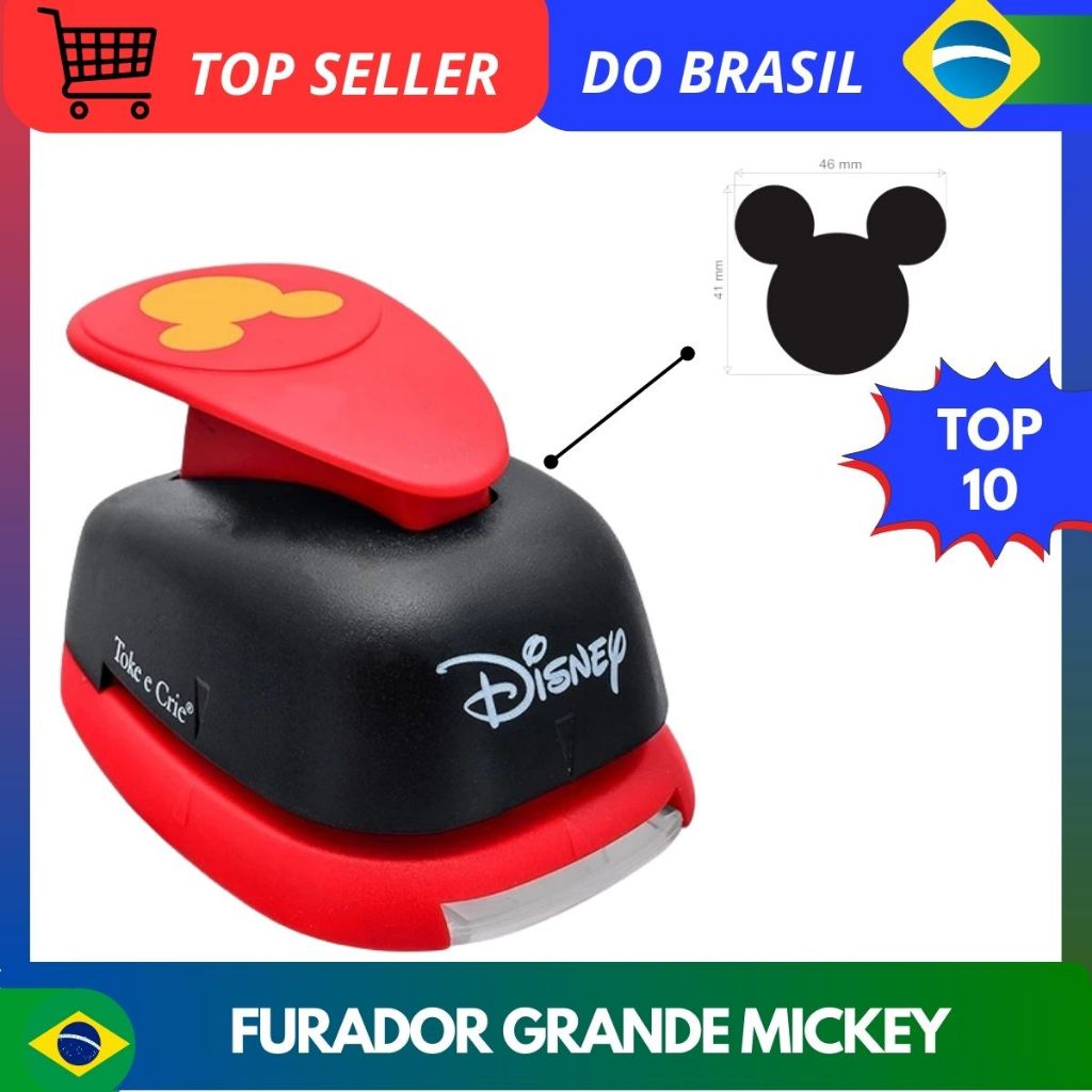Furador TEC - Extra Gigante Disney Cabeça Mickey Mouse Toke e Crie