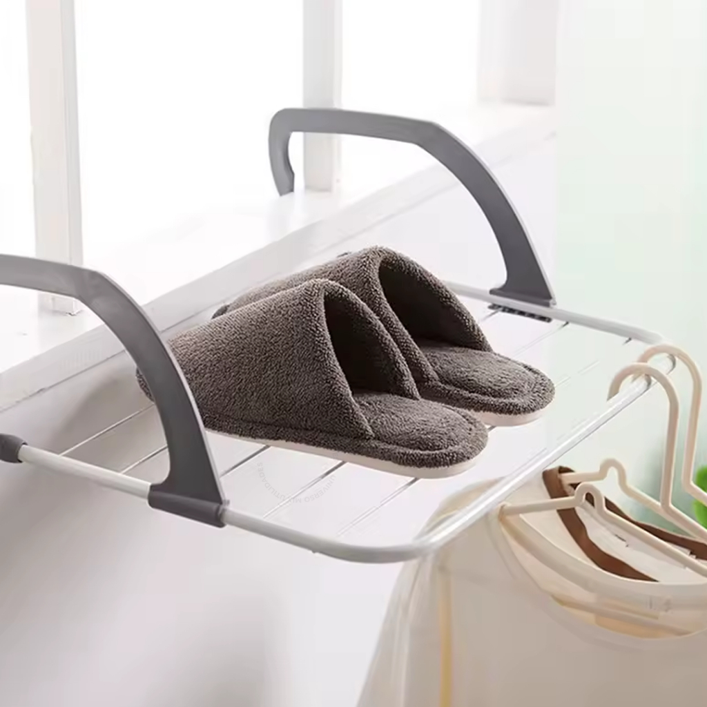 Imagem Varal Portátil Para Janela Parede Retrátil Para Apartamento Secador De Roupas - 50x33CM