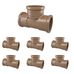 Pacote 50 unid Te Soldavel Marrom 20mm Fortlev