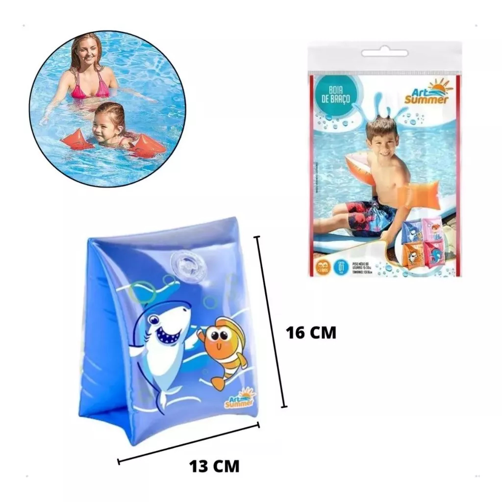 Par de Boia Infantil Inflável de Braço 15 a 30kg Piscina