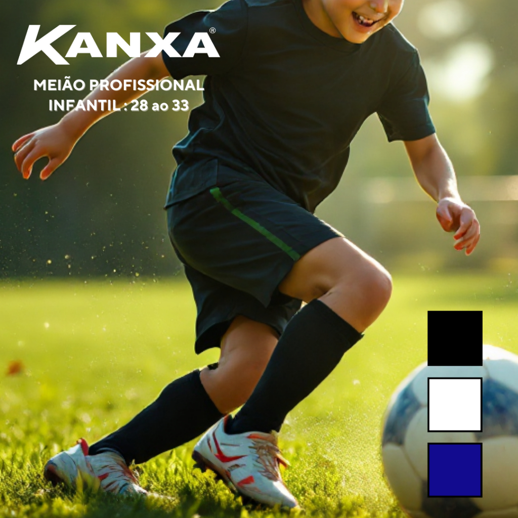 Meião Futebol Infantil Kanxa Tamanho 28 ao 32 em Oferta na Shopee
