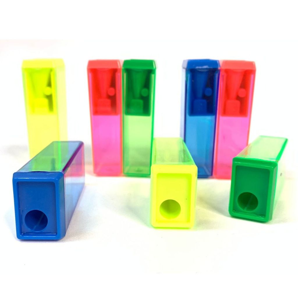 Caixa 24 Apontador com Depósito Apontador de Lápis Material Escolar Volta as Aulas Atacado Coloridos em Oferta na Shopee