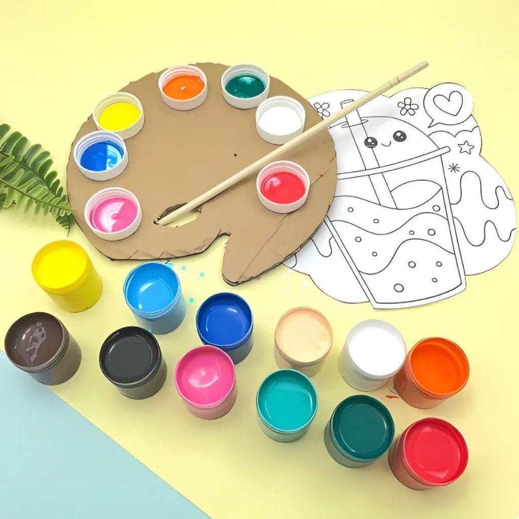 Caixas de Tinta Guache 6 Cores Atacado Tinta de Pintar Escolar Material Atacado Volta as Aulas em Oferta na Shopee