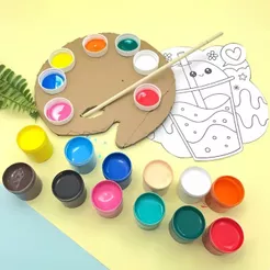 Caixas de Tinta Guache 6 Cores Atacado Tinta de Pintar Escolar Material Atacado Volta as Aulas