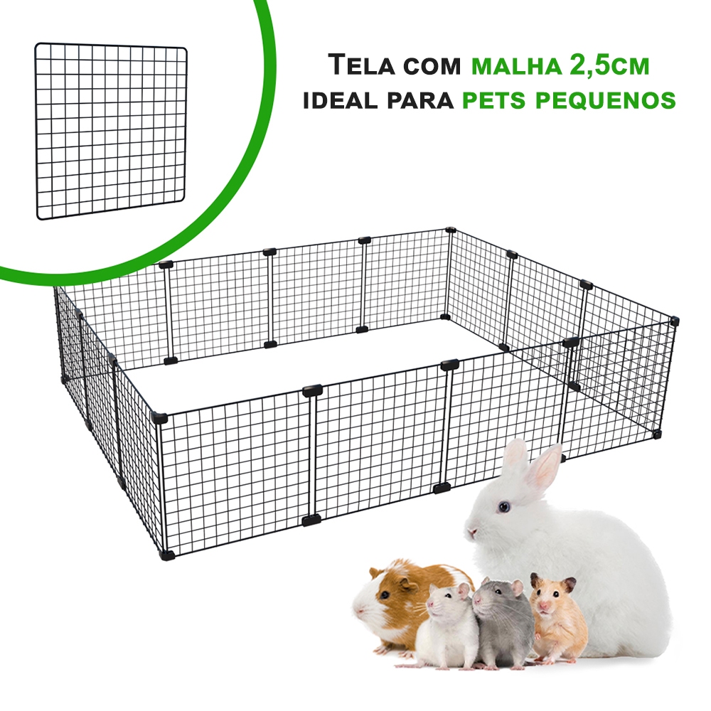 Cercado Porquinho Índia 90x120 Malha 2,5cm Ideal para Hamster Chinchila Twister Gaiola para Roedores