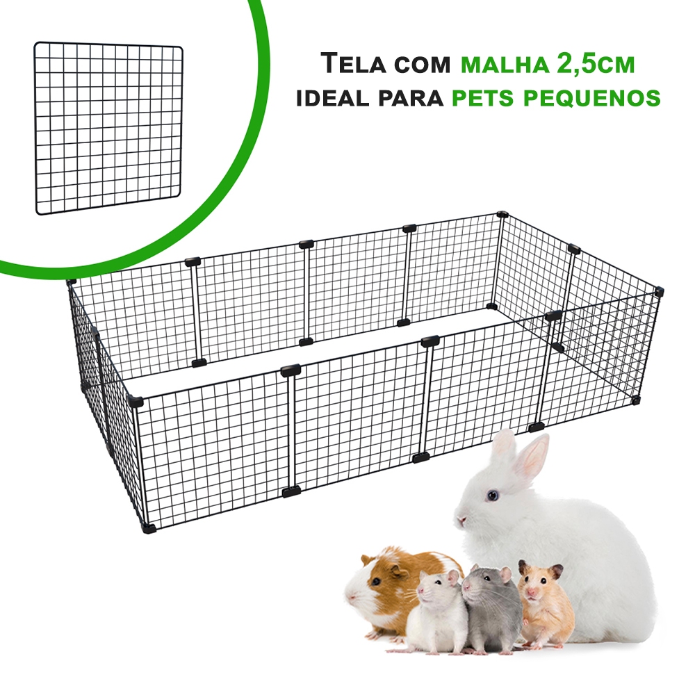 Cercado Porquinho Índia 60x120 Malha 2,5cm Ideal para Hamster Chinchila Twister Gaiola para Roedores