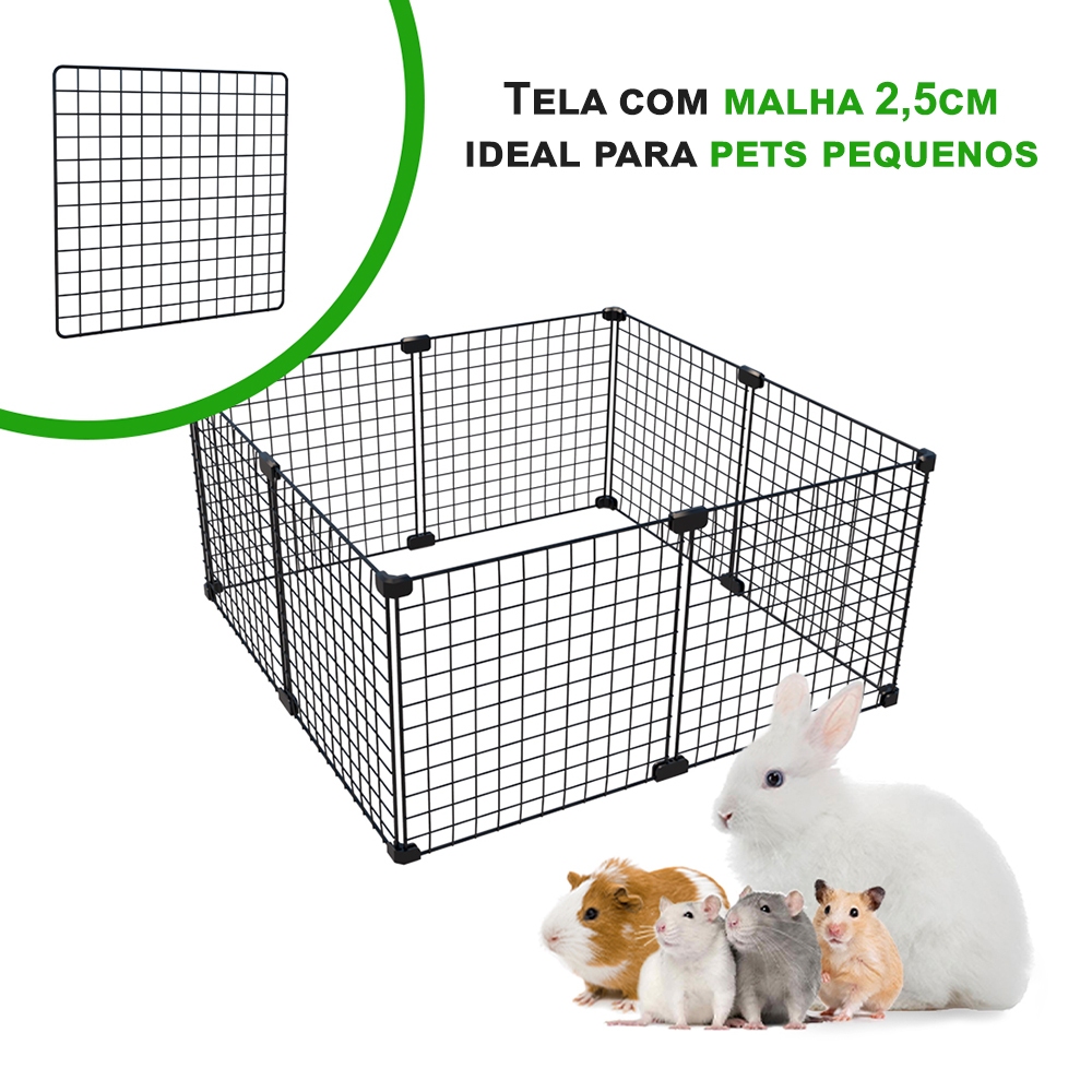 Cercado Porquinho da Índia 60x60 Malha 2,5cm Ideal para Hamster Chinchila Twister Gaiola para Roedores