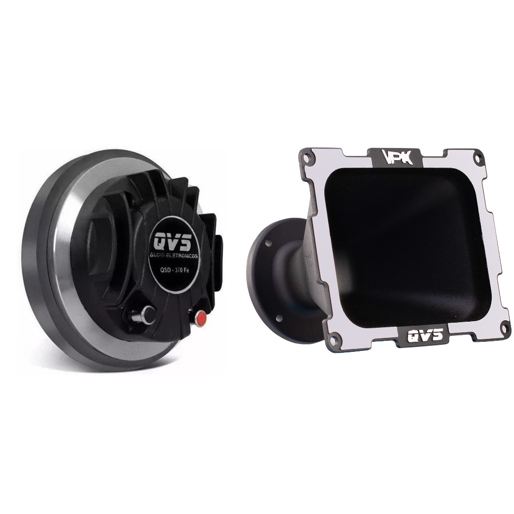 Combo Driver QVS 370FE 2 polegadas 75rms + Corneta QVS 2117 em Aluminio - Som Automotivo Paredao Bob