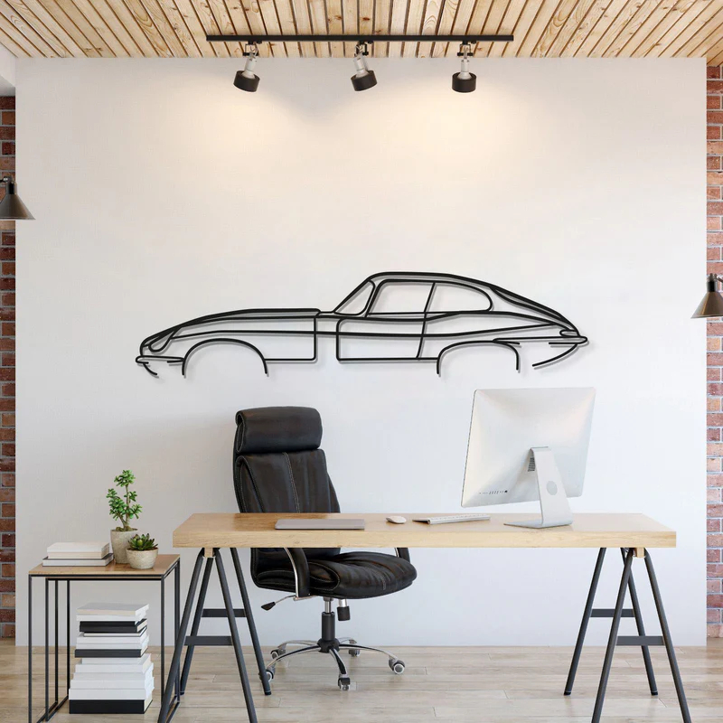 QUADRO CARRO E-TYPE JAGUAR CLASSIC EM ACM - DIVERSOS TAMANHOS