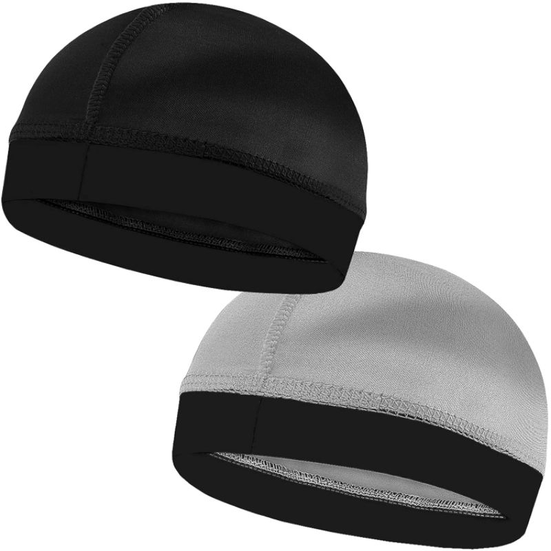 Kit 3 Touca de compressão 2 preta 1 branca  wave cap segura cabelo pra dormir.
