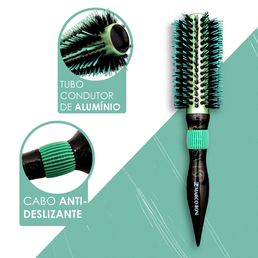 Escova De Cabelo Térmica Marco Boni Class Colors 56mm Verde · foto 2