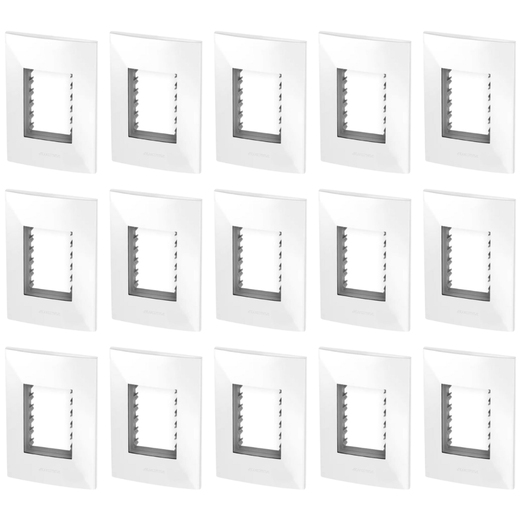 Kit c/ 15 Placas Espelho de Luz Alumbra Inova Branco 4x2 3 Módulos 85002
