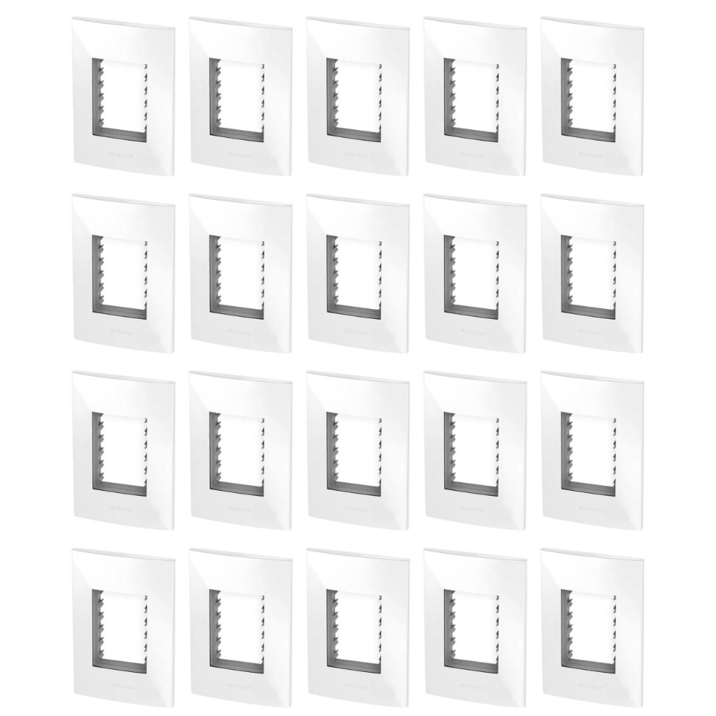 Kit c/ 20 Placas Espelho de Luz  Alumbra Inova Branco 4x2 3 Módulos 85002