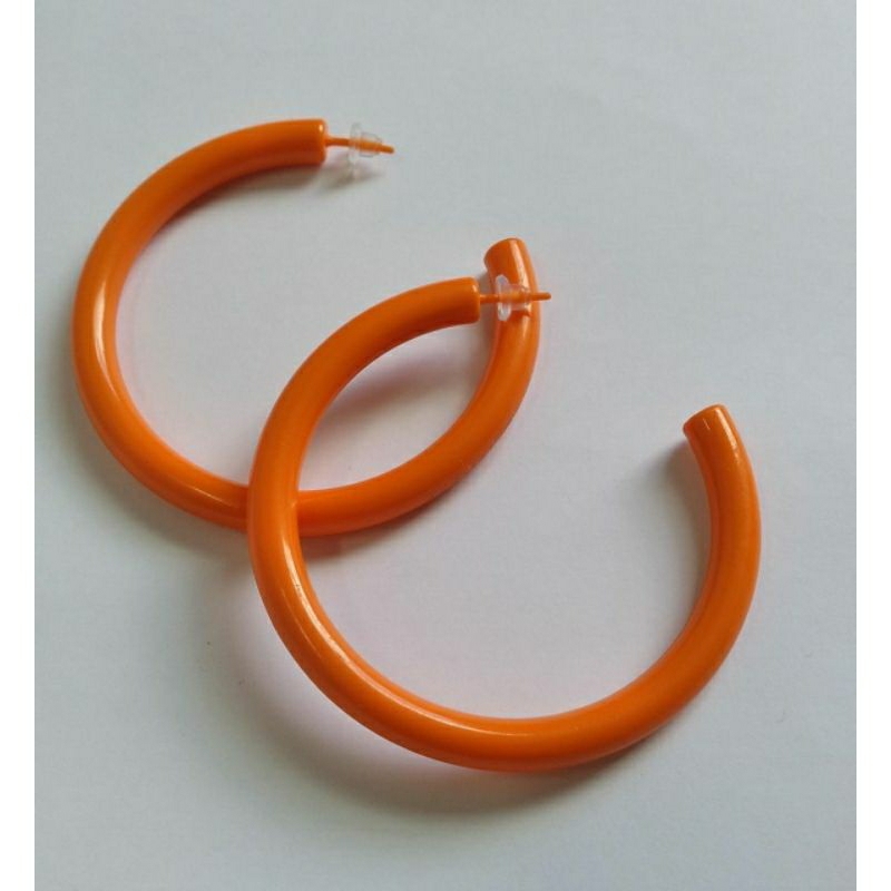 Argola redonda antialérgica laranja