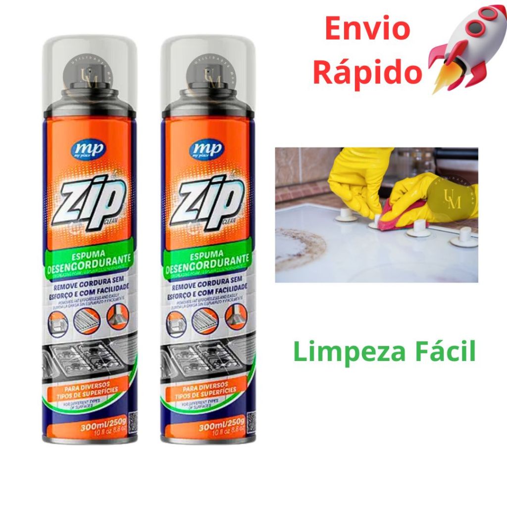 Kit 2 Espuma Desengordurante Limpa Forno Fogão Panela Zip My Place 300ml em Oferta na Shopee