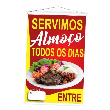 Banner Venda de Almoço produzido em lona. Cartaz Propaganda Vende-se para Restaurantes, Padarias, Lanchonetes, Barracas. em Oferta na Shopee