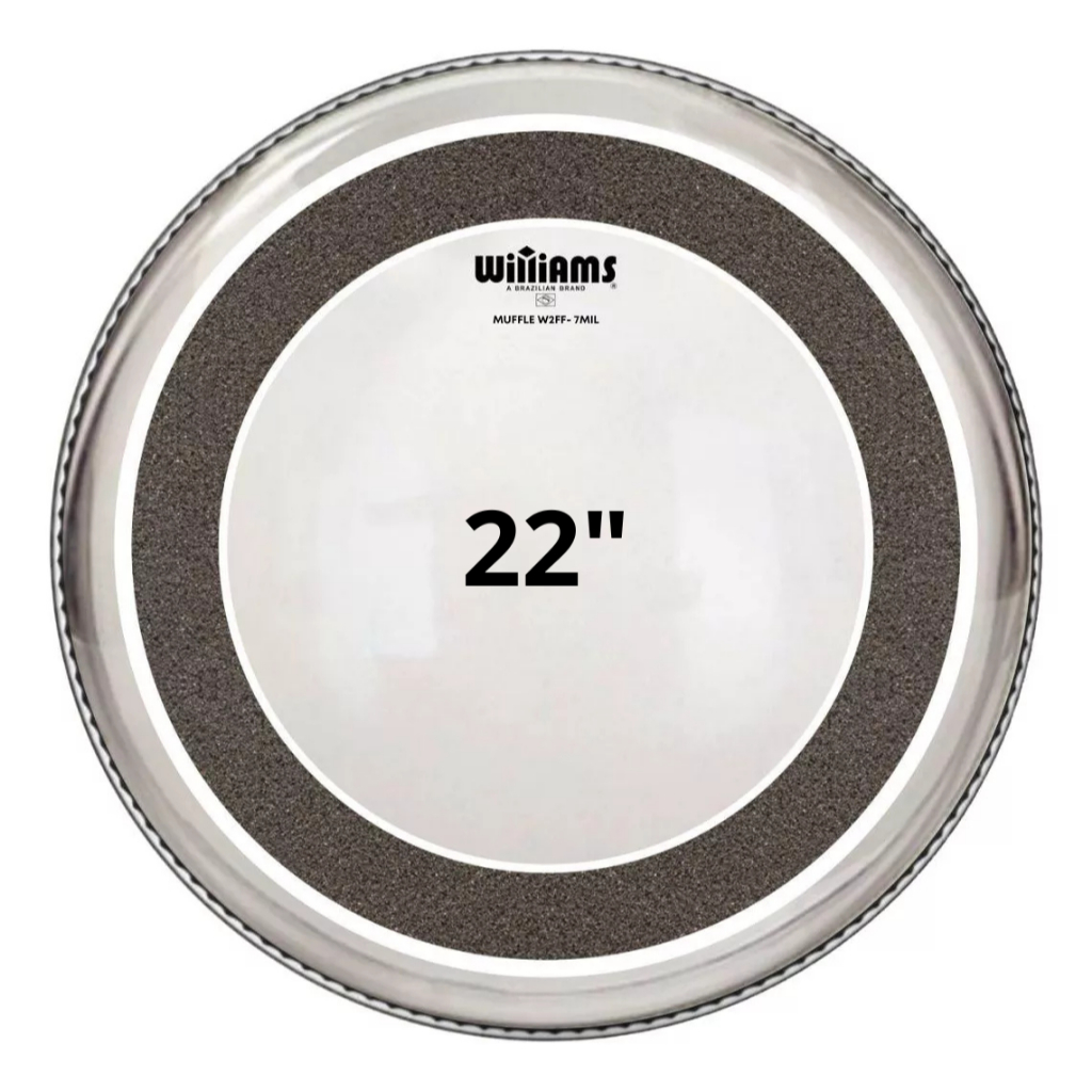 Pele Williams 22" W2FF5 MUFFLE Transparente Para Bumbo
