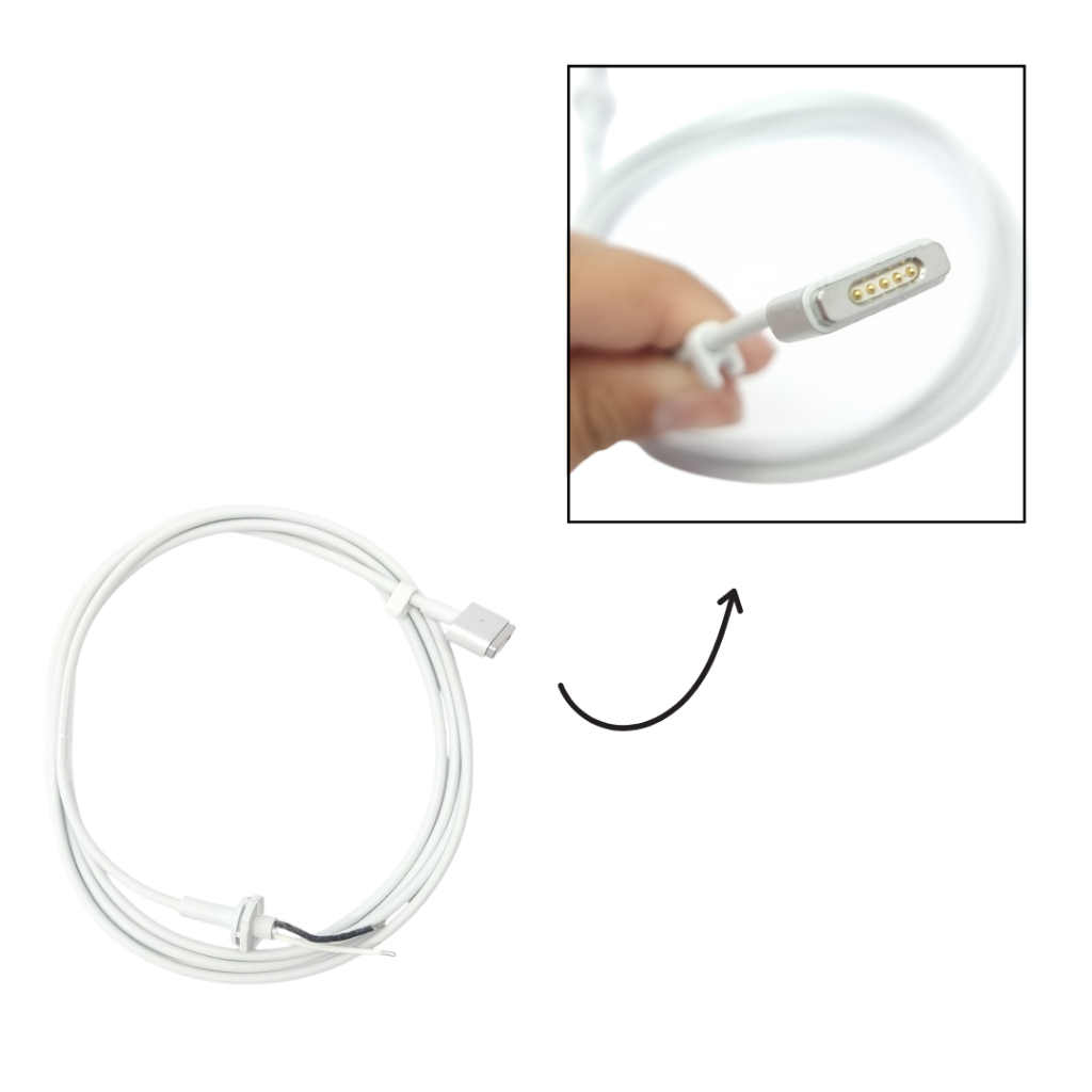 Cabo Reparo P/ Fonte Carregador Magsafe 2  T-Tip 2 Metro 45W 60W Macbook