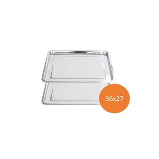 Kit 02 Bandejas Aço Inox Retangular Rasa 36 X 27 Restaurante em Oferta na Shopee