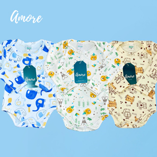 Body Manga Longa Bebê Amore Menino Confortável 100% Algodão em Oferta na Shopee