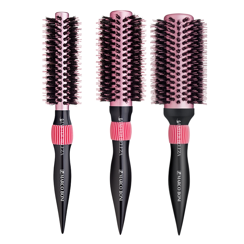3 Escovas Profissionais Thermal Metallic Class Colors Rosa