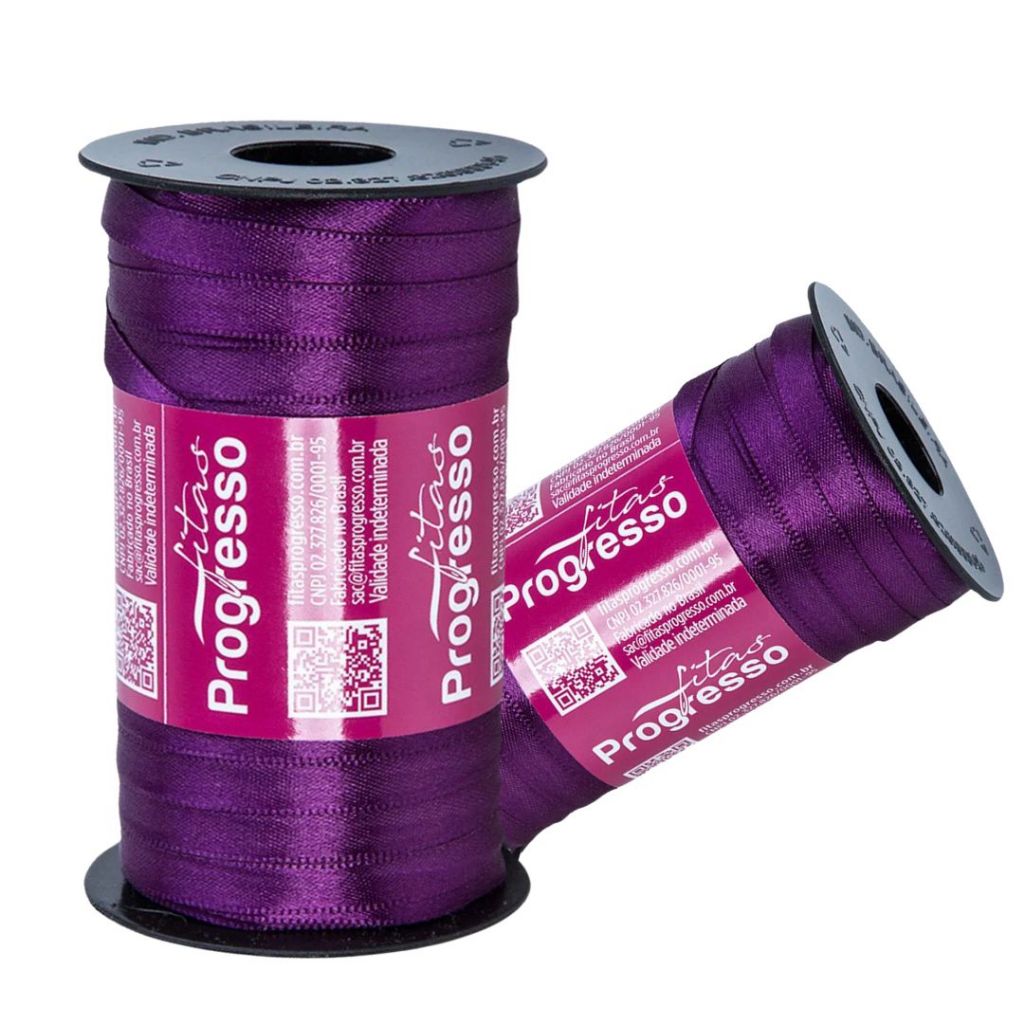 1~4 Fita de Cetim Violeta 100 Metros 7Mm - Cód-675