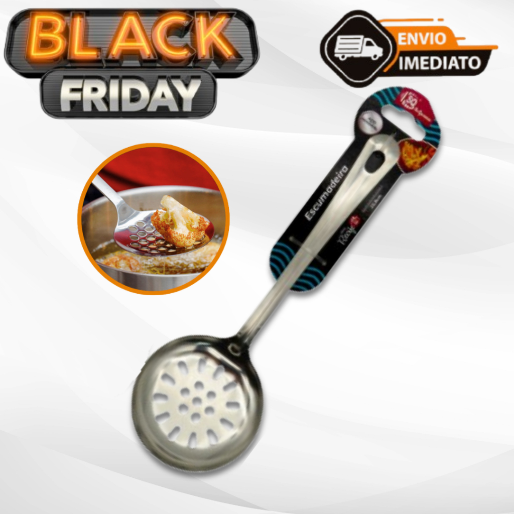 Escumadeira Para Fritura em Aço Inox De Pastel Batata Salgado Peneira Resistente Para Cozinha Envio Imediato