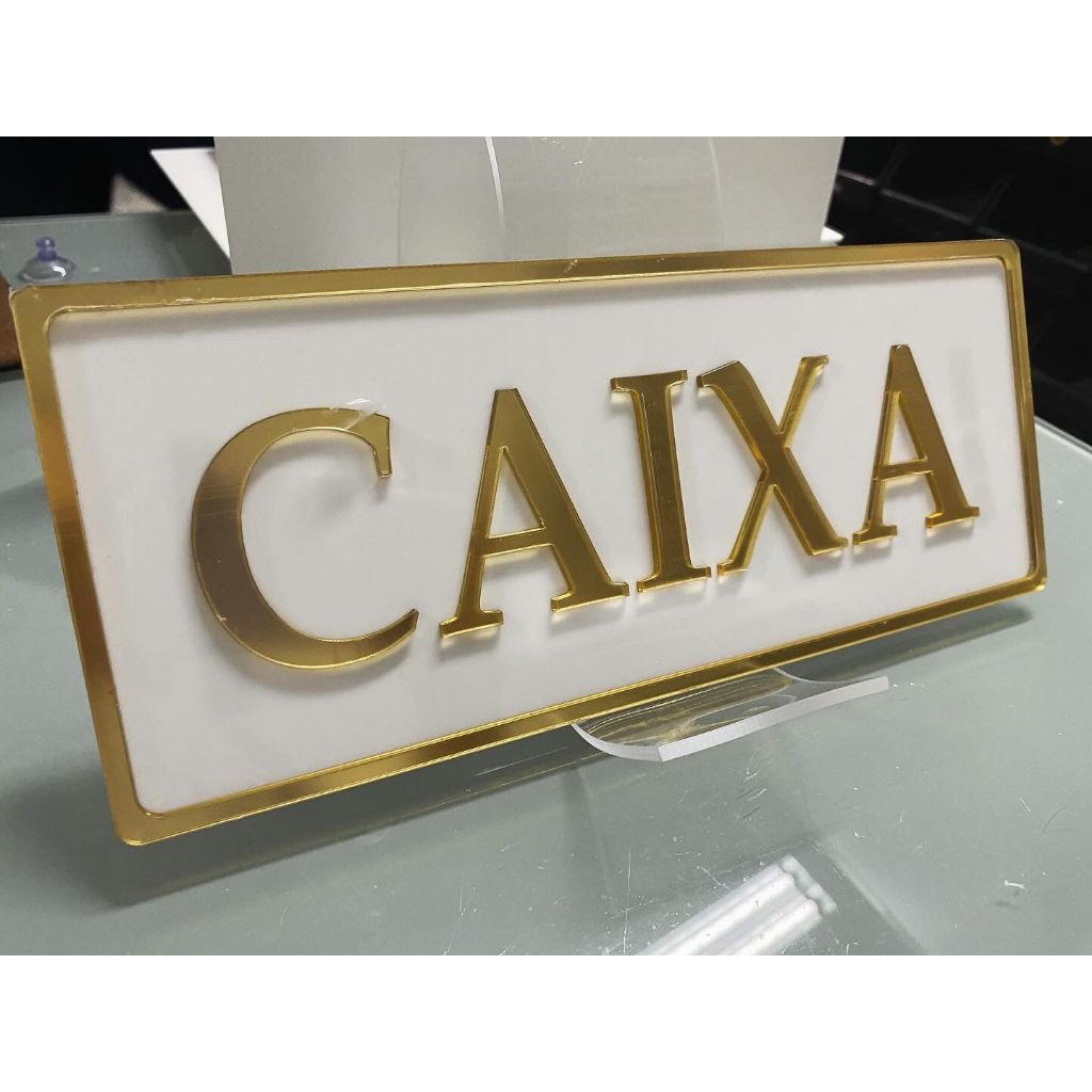 Placa Sinalização CAIXA 11x27cm