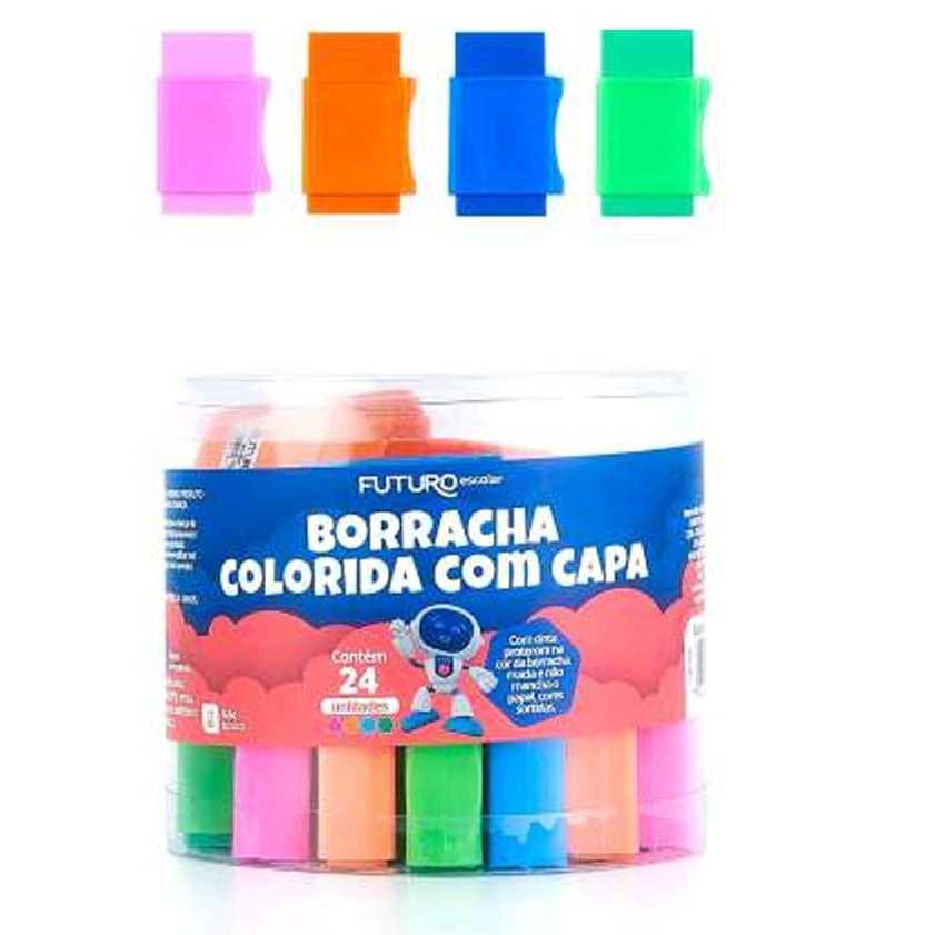 KIT COM 5 OU 10 BORRACHAS COM CAPA COLORIDA em Oferta na Shopee