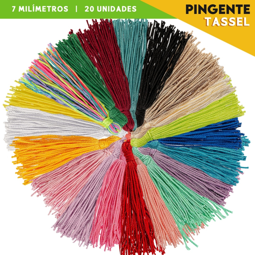 Pingente De Seda Tassel 7 Cm - Franja -Pacote Com 100 Unidades - Diversas Cores - NL em Oferta na Shopee