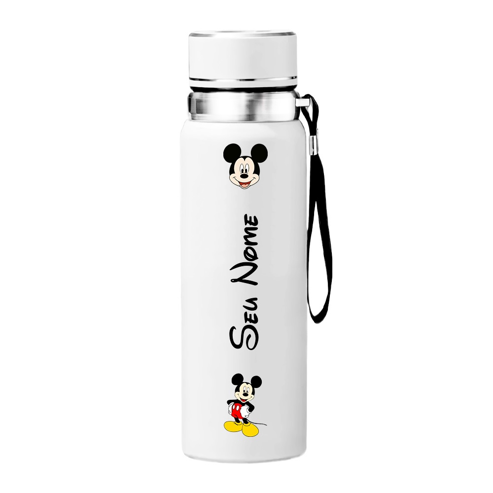 Garrafa Térmica de Aço Inox 800ml VACUUM CUP Personalizada do Mickey com Nome [G-118] em Oferta na Shopee
