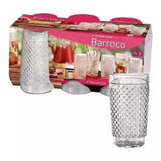 Jogo De Copos De Vidro Barroco 255ml - Wheaton 6 Pçs Cor Trasnparente em Oferta na Shopee