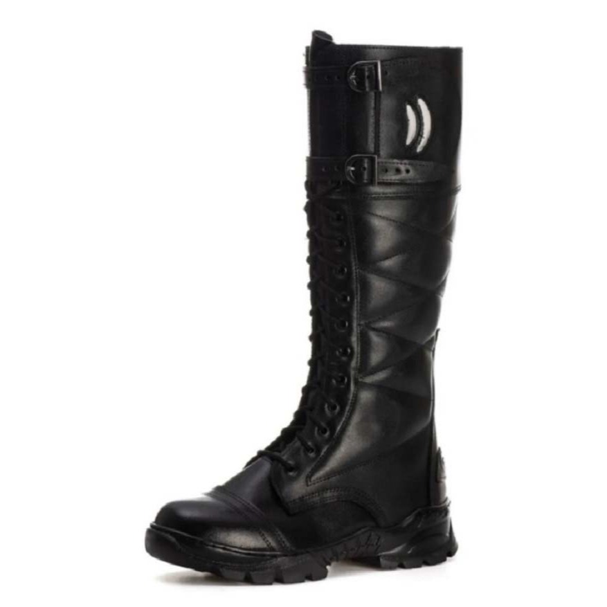 BOTA MILITAR COTURNO OFICIAL POLICIA RODOVIARIA FEDERAL PRF FULGORE MILITAR CANO ALTO COURO TÁTICO SEGURANÇA