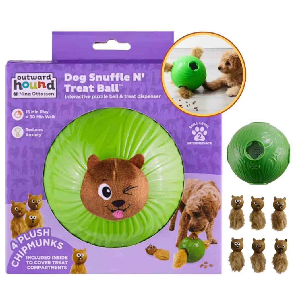 Oh Dog Snuffle N' Treat Ball Brinquedo Dispenser Interativo para Cachorro Nina Ottosson Outward Hound