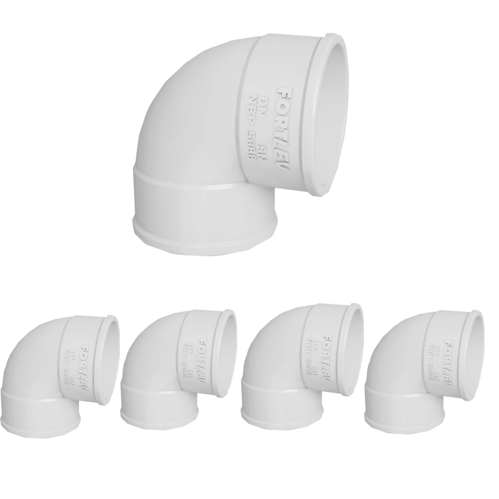 Pacote 20 unid Joelho PVC 90° Para Tubo Esgoto 75mm Fortlev em Oferta na Shopee