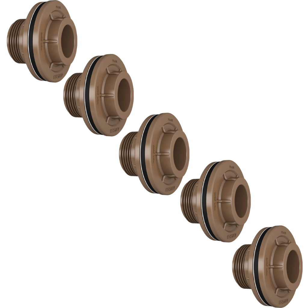 Pacote 5 unid Adaptador Flange Para Caixa Dagua 50mm x 1.1/2" Fortlev em Oferta na Shopee