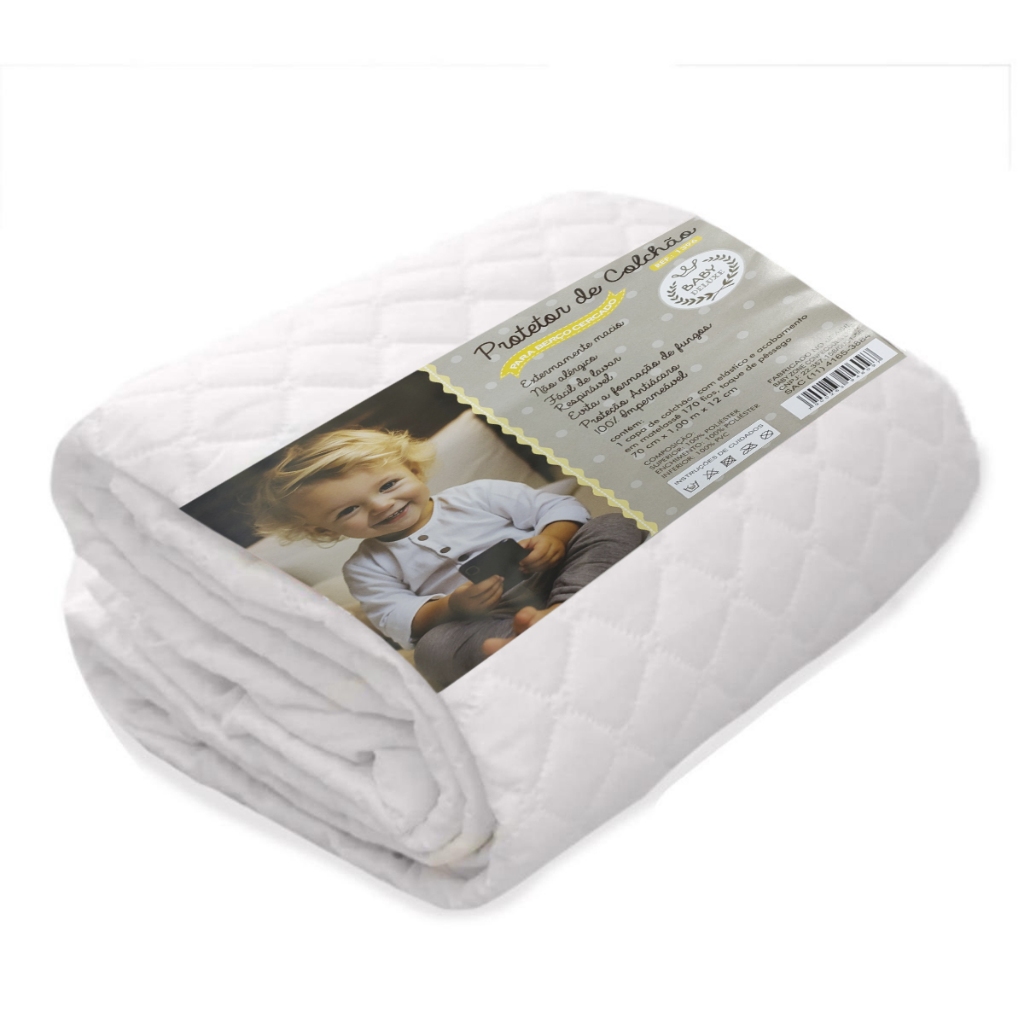 Protetor Colchão Cercado Bebe Anti Xixi Capa Protetora Elastico 100% Impermeavel 70x100 Forrada