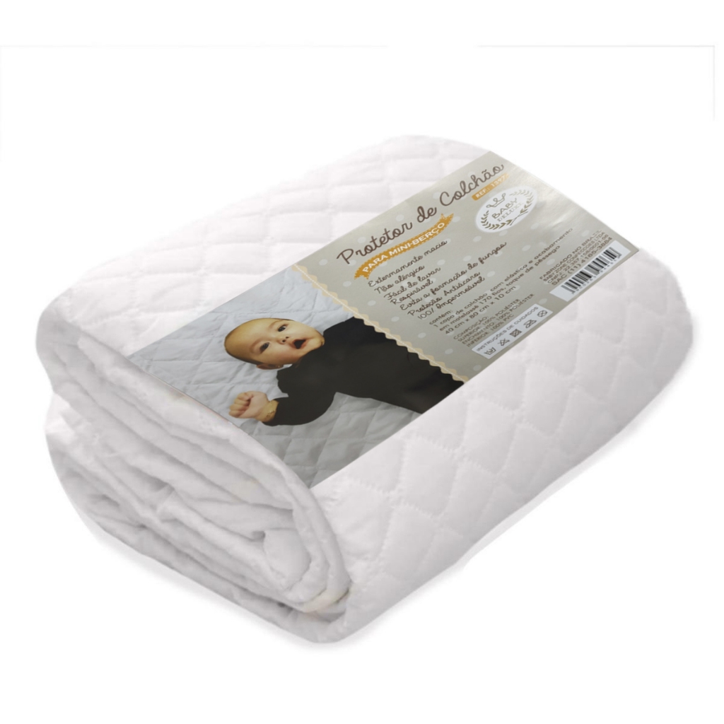 Protetor Colchão Mini Berço Bebe Capa 100% Impermeavel Elastico 40x80 Maternidade Antialergica