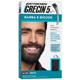 Grecin 5 Color Gel TIntura Tonalizante Barba e Bigode Preto M-110 28g - Cobre os fios grisalhos em 5 minutos. em Oferta na Shopee