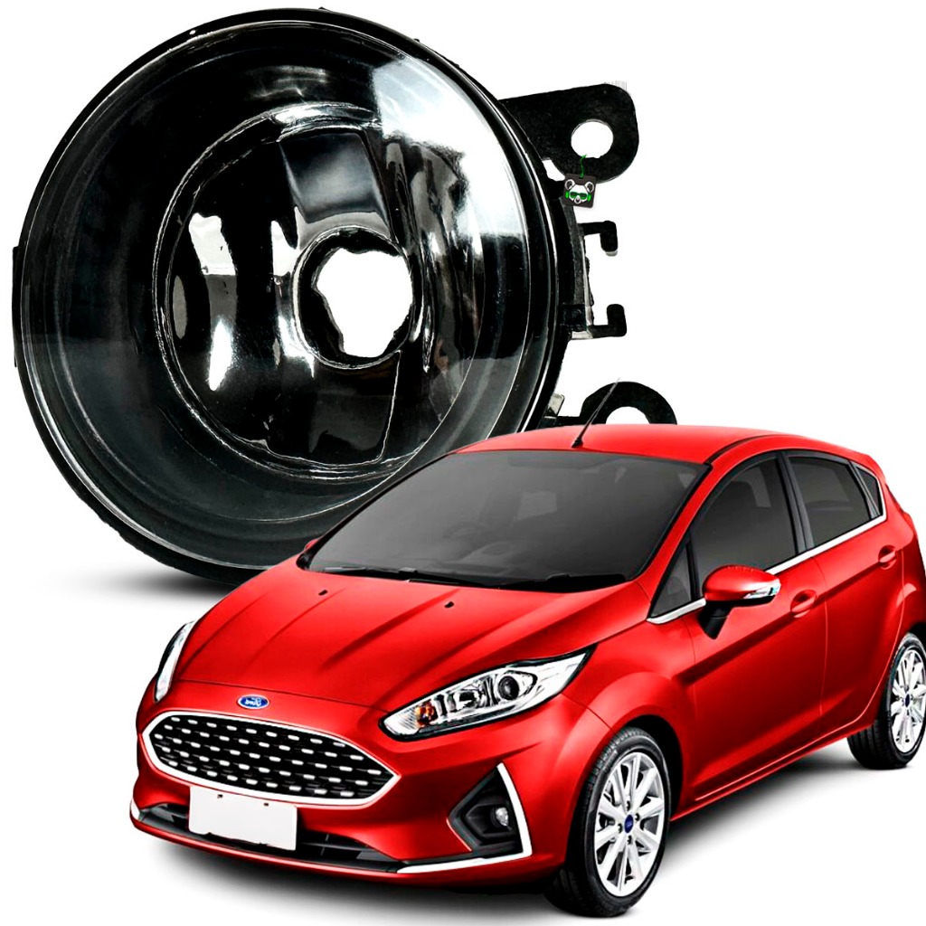 Farol Auxiliar Milha Policarbonato Aro Preto New Fiesta 2013 2014 2015 2016 2017 2018 2019 - Automobiles