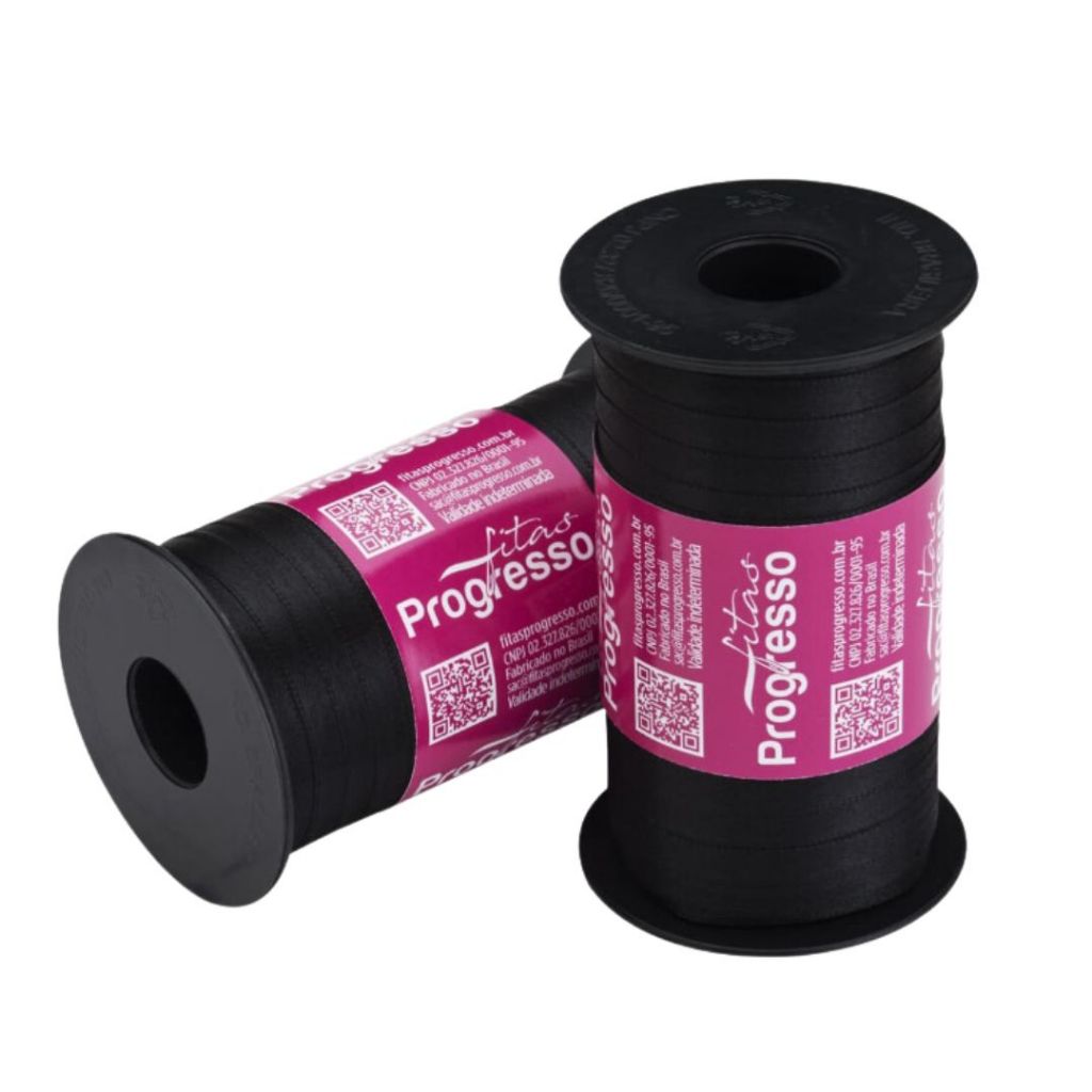 1~4 Fita de Cetim  Preto 100 Metros 7Mm - Cód-219 - Stationery