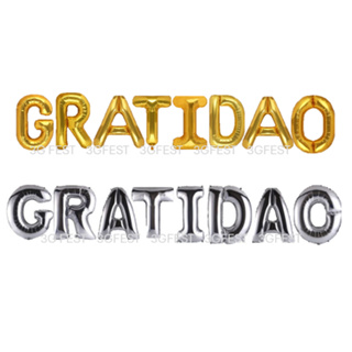 KIT balões palavras/frase - LETRA 40cm GRATIDAO - festa - comemoração - final de ano - agradecimento em Oferta na Shopee