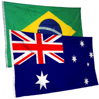 Bandeira da Austrália + do Brasil 145cm x 90cm da Marca  Suarez Bandeiras - Cores Nítidas Com ilhós em Oferta na Shopee