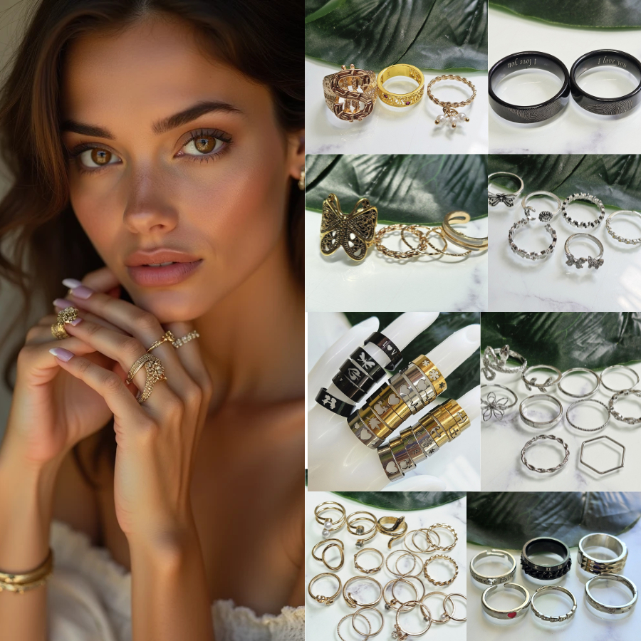 Anéis para festas, reveillon, elegante, kit 20 anéis dourados minimalistas, kit 10 anéis pratas geometricos