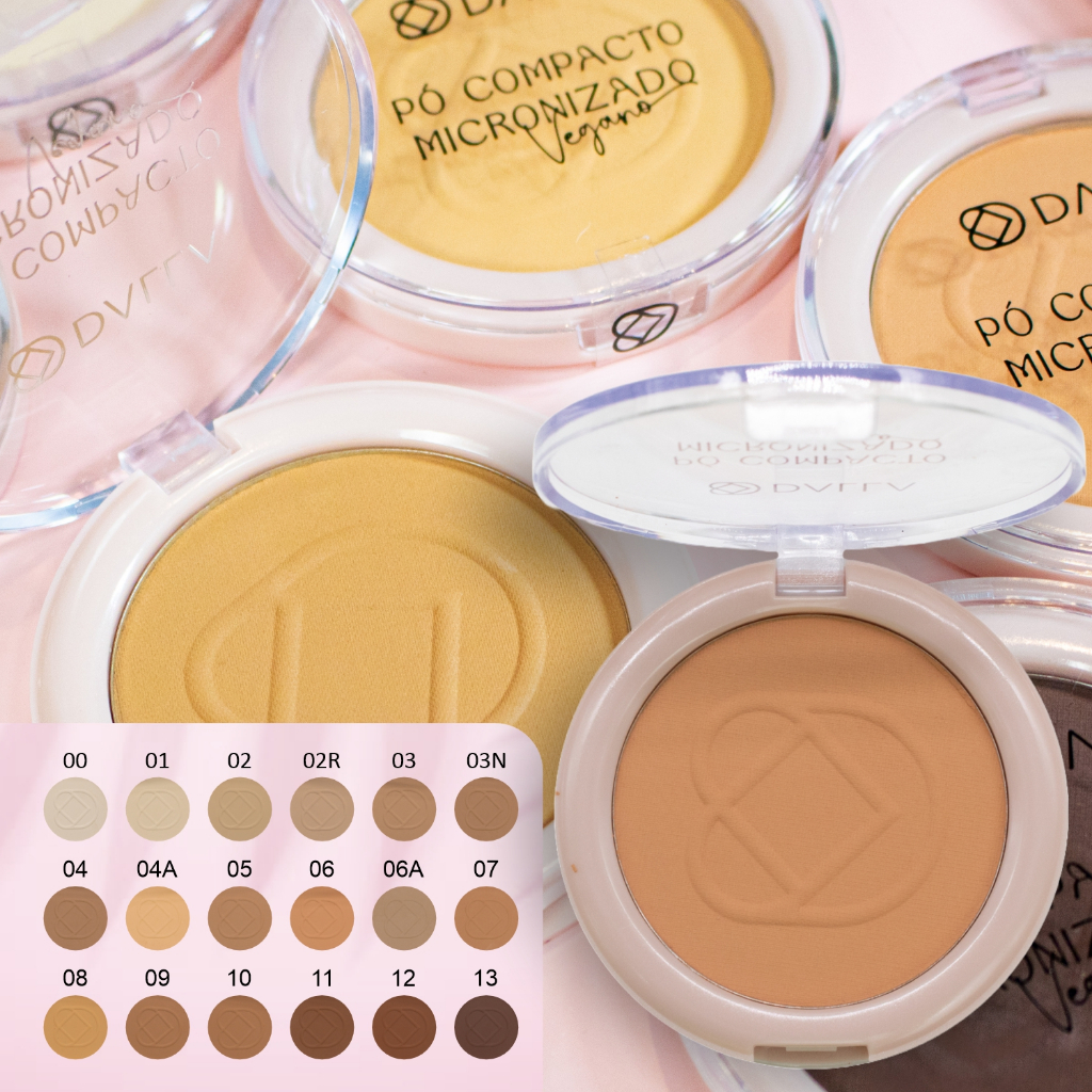 Pó Compacto Micronizado Vegano 9g Dalla Maquiagem Rosto Make Facial Acabamento
