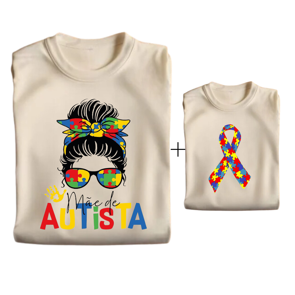 Kit com 2 Camisetas Tal Mãe Tal filho(a) Mãe de Autista, Autismo Conscientização em Oferta na Shopee