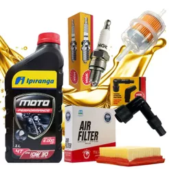 Kit Revisão Para Pop 100 2013 A 2015 Troca Óleo 10w30 Filtros e Vela Ngk