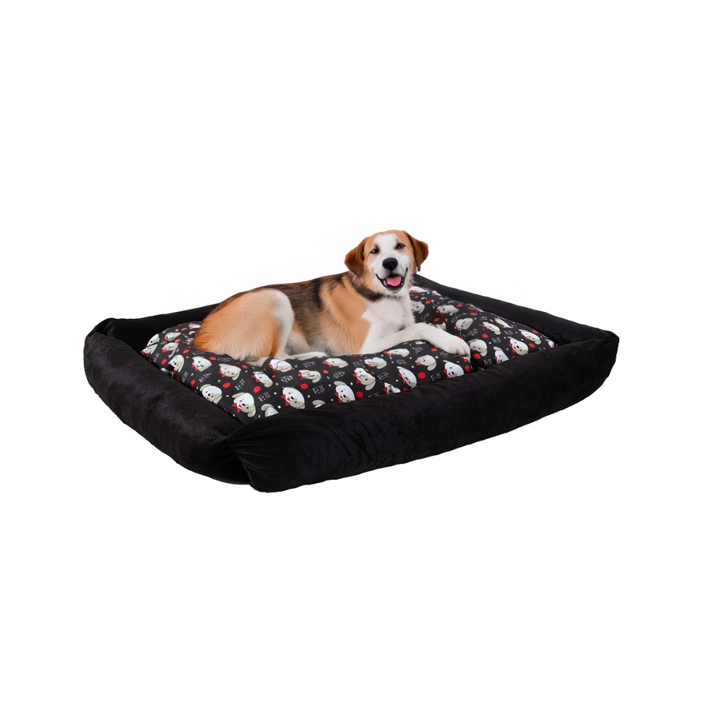 Cama Pet Para Cachorro e Gato Grande e Media 100x87 Cm e 70x50 cm 100% Lavável Confortável Dog Preto