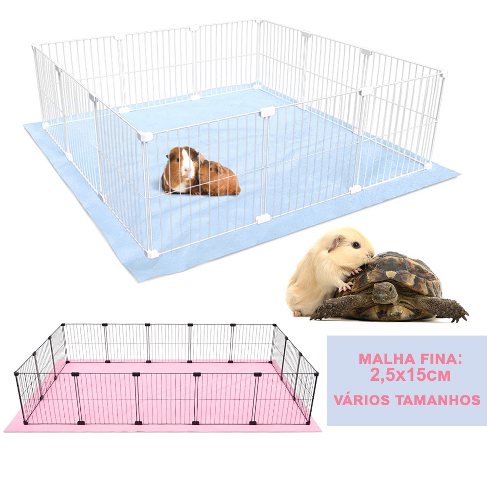 Cercado para Porquinho da Índia Hamster Vários Tamanhos Tela 2,5cm com Forração Tecido Soft Cercadinho Pet